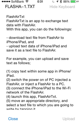 FlashAirTxt screenshot 2