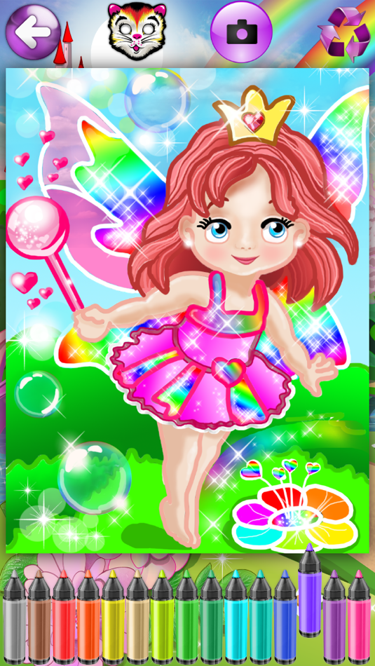 Coloring Pages with Princess Fairy for Girls - Games for little Kids & Grown Ups - 1.1 - (iOS)