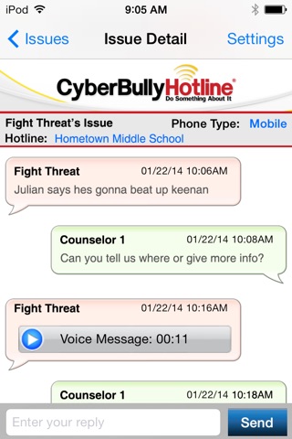 CyberBully Hotline screenshot 2