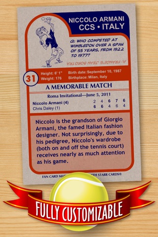 Tennis Card Maker - Make Your Own Custom Tennis Cards with Starr Cards screenshot 2