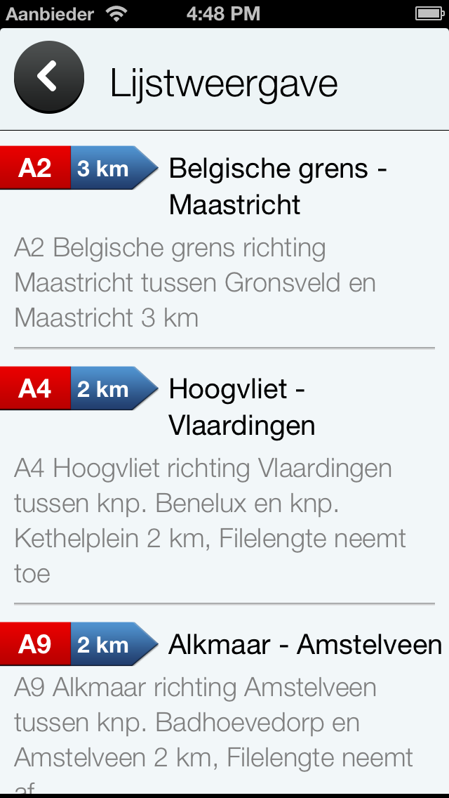 Road information Holland / NL – Real time Traffic Jam