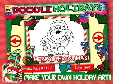 Doodle Holidays - Christmas Color Paint Design Book screenshot 2