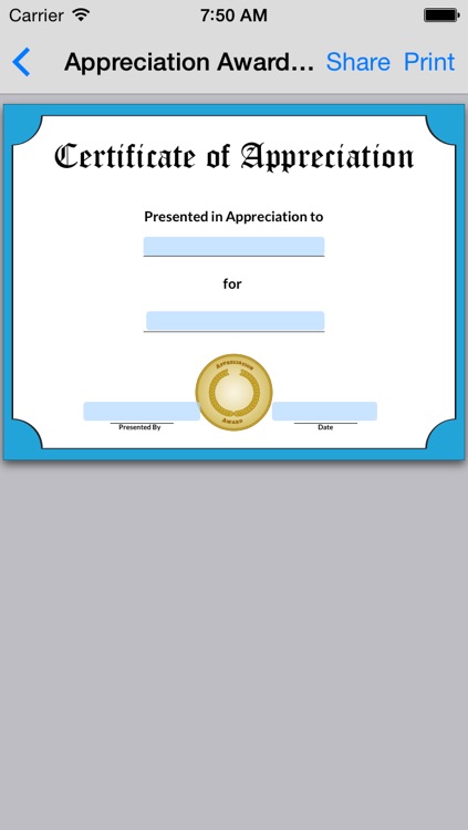 Appreciation Certificates 01