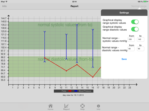 BloodPressure+Pulse Grapher Lite 2.0 (iPad-version) screenshot 3