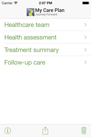 My Care Plan (cancer survivors) screenshot 2