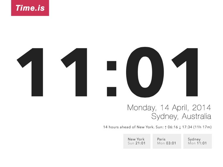 Time.is - exact time for any time zone