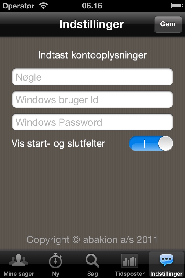 Tidsregistrering screenshot 2