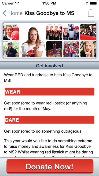 Kiss Goodbye to MS - donate to MS research and help us find a cure! screenshot-4