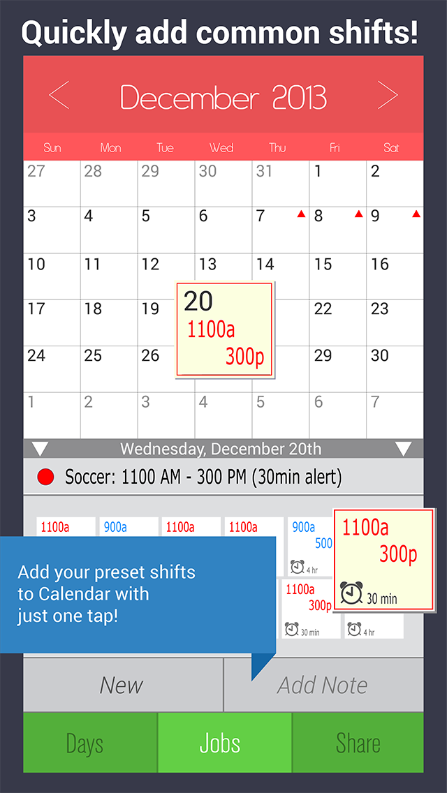 Screenshot #2 pour Shift Calendar  – Gestionnaire d’horaires de travail pour un suivi productif du travail et des heures