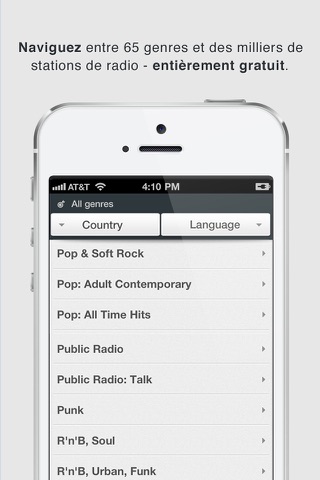 OneTuner Pro Radio Player for iPhone, iPad, iPod Touch - tunein to 65 genre stream! screenshot 3