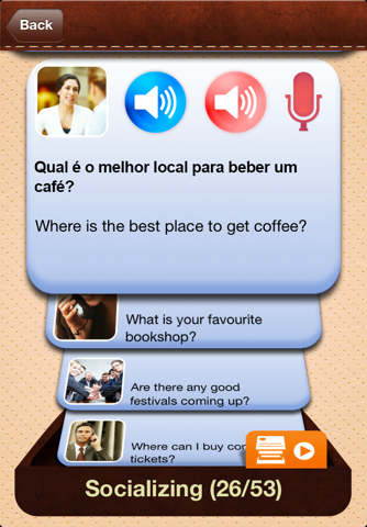 iTalk Brazilian: Conversation guide - Learn to speak a language with audio phrasebook, vocabulary expressions, grammar exercises and tests for english speakers HD screenshot 3