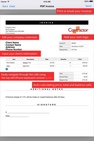 PDF Invoice Generator : Quick and Easy invoicing template app for the mobile freelancersのおすすめ画像4