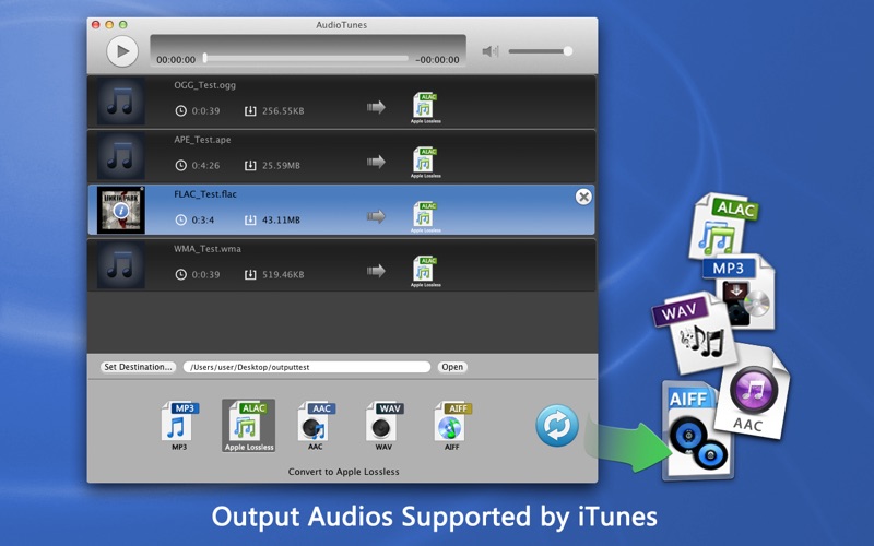 Screenshot #3 pour AudioTunes - FLAC, APE, WMA Converter