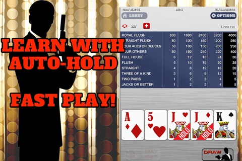 A Secret Agent Poker - FREE 6-in-1 Vegas Style Video Poker screenshot 2