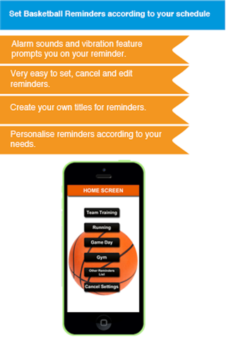 Basketball Reminder App - - Timetable Activity Schedule Reminders-Sport screenshot 4