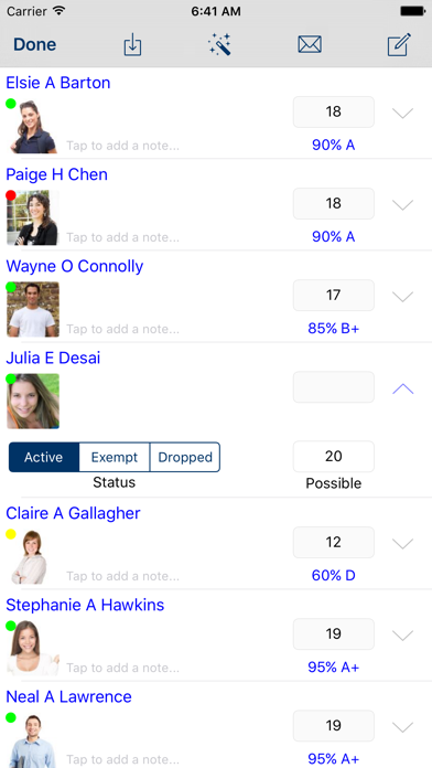 Screenshot #2 pour GradeBook Pro - Grade, Attendance, and Behavior Tracking