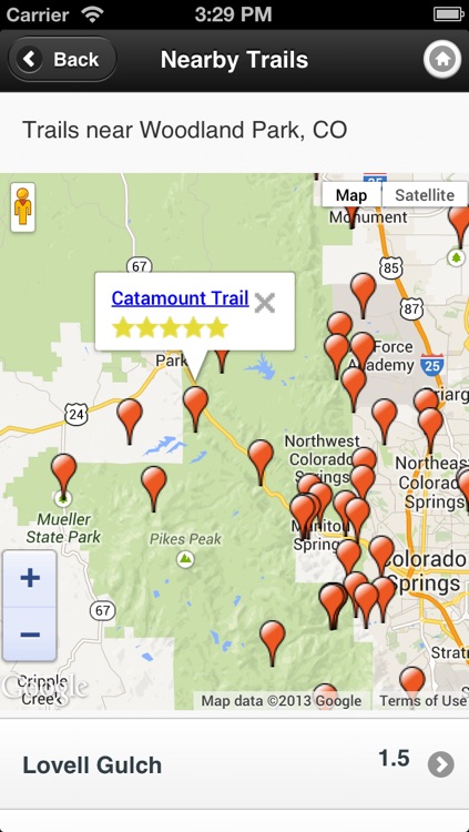 Tripleblaze Topo: Campgrounds and Hiking Trails