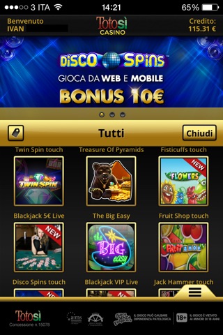 Totosi Casino screenshot 2