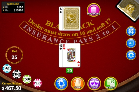 Blackjack 21 for 2014 screenshot 3