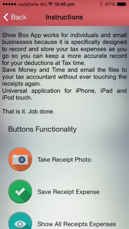 Shoe Box - Tax Receipts app
