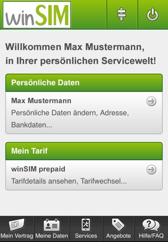 winSIM Servicewelt screenshot 2