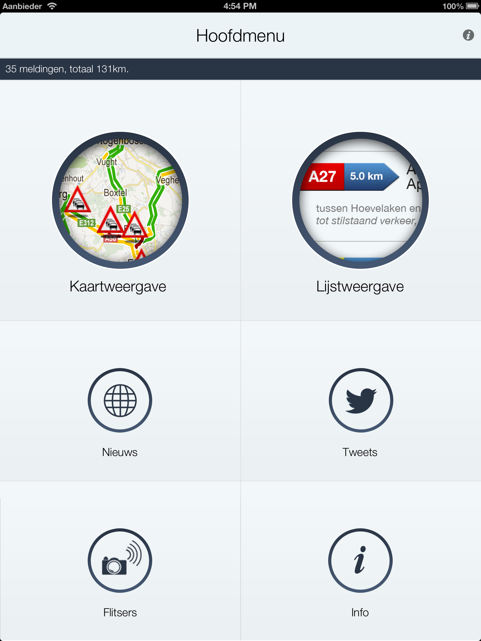 Road information Holland / NL – Real time Traffic Jam