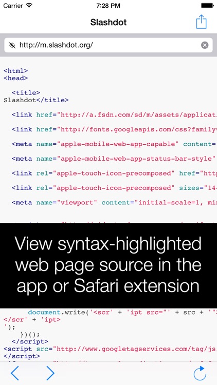 View Source – HTML, JavaScript and CSS