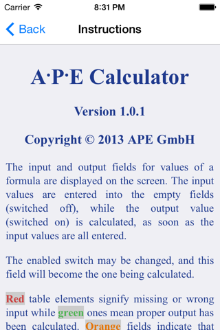 APE Optics Calculator screenshot 2