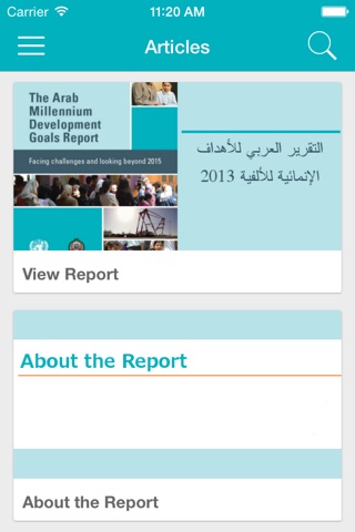 Arab Millennium Dev. Goals Report screenshot 2