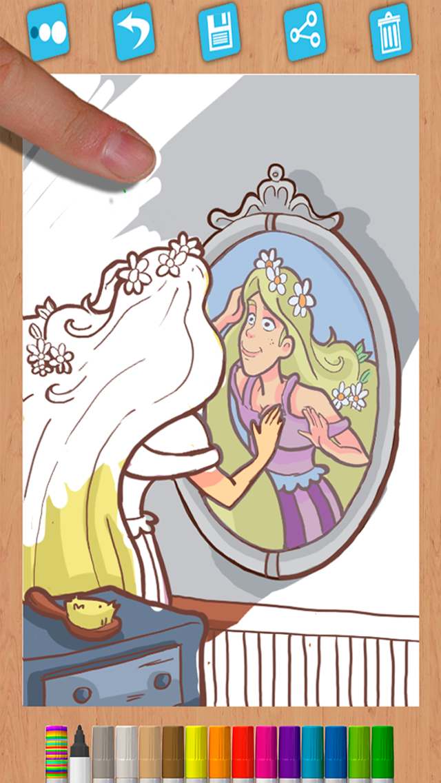 Screenshot 2 of paint and discover the princess Rapunzel - Girls coloring game Rapunzel App