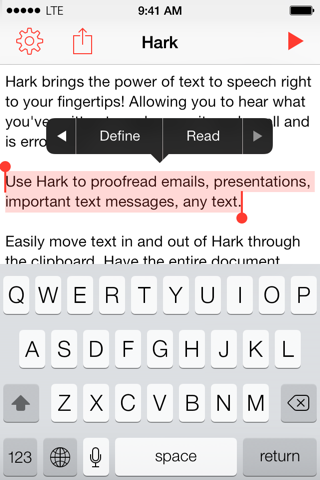 Hark - Quick Text to Speech screenshot 2