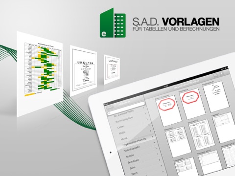 S.A.D. Vorlagen für Tabellen und Berechnungen screenshot 2