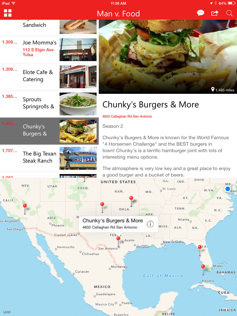 Locator for Man vs Food screenshot 5