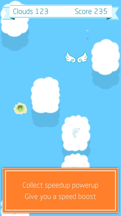 Run on Clouds above tropic stack sea and islands to climb and escape the chase of evil giants