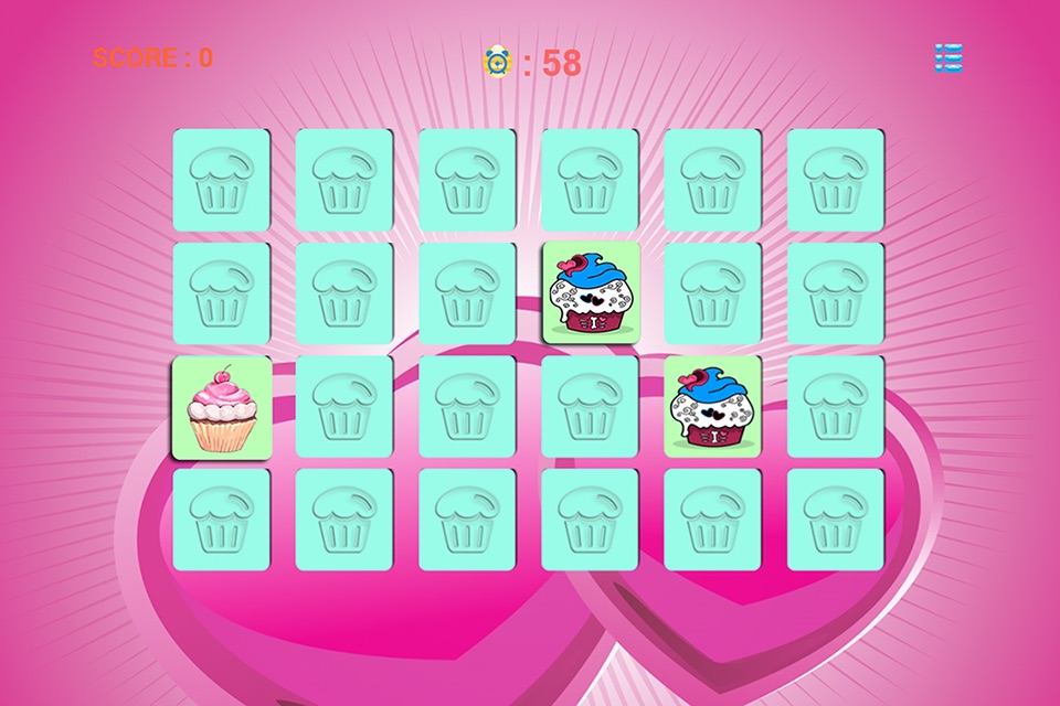 Cupcake Matching - Match 2 Card Game for boy & girl screenshot 2