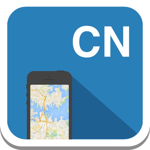 China offline map, guide, weather, hotels. Free GPS navigation. icon