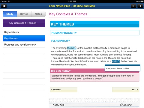Of Mice and Men York Notes GCSE for iPad screenshot 2