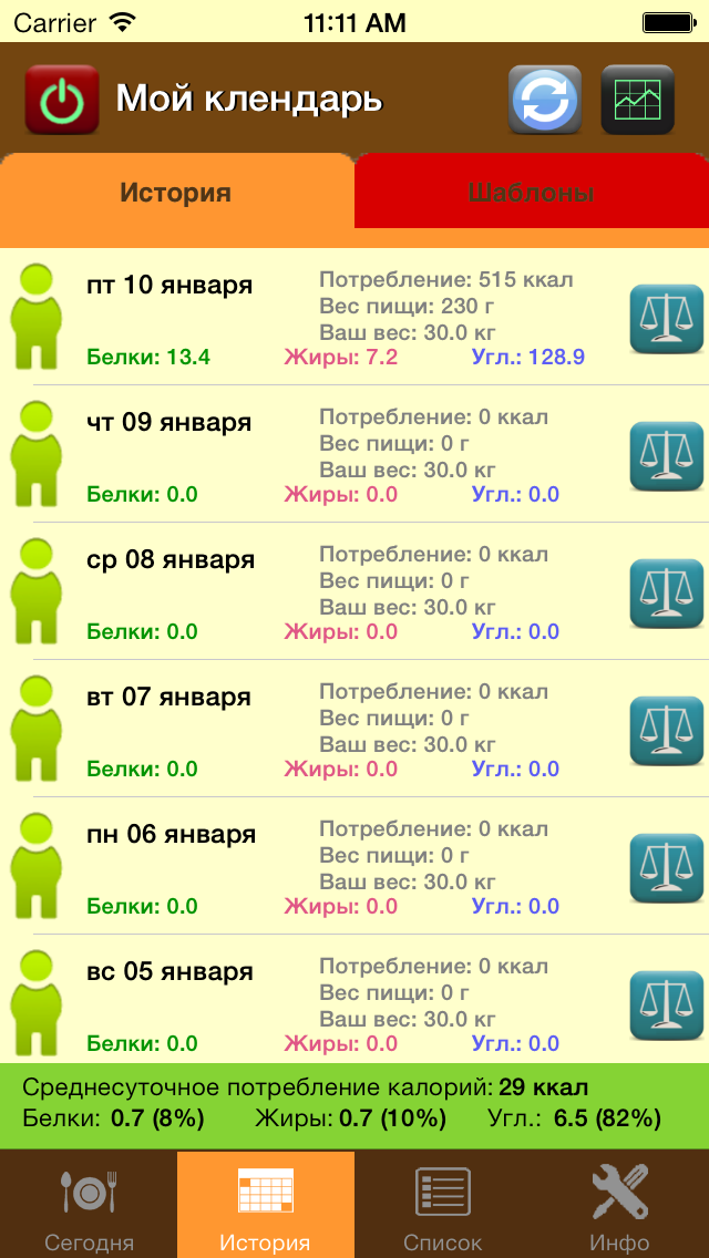 Калькулятор Калорий PRO Screenshot 2