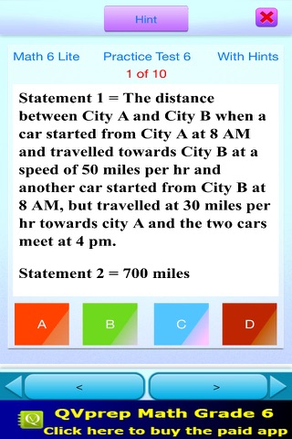 QVprep Lite Math Grade 6 Practice Tests screenshot 3