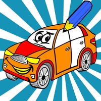 Ativo Livro para colorir de carros para crianças com muitas fotos como um carro de corrida, ônibus, trator, caminhão, veículos e muito mais. Jogo para aprender como desenhar uma imagem