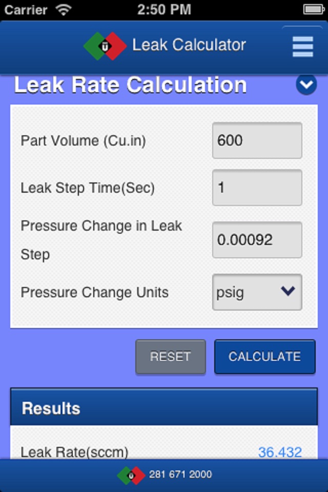 Leak Calculator screenshot 2