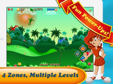 Screenshot #5 pour Run Dino Run 2: jouer un bébé dinosaure de TRex course mignon et drôle dans un parc mondial jurassique préhistorique - nouveau jeu gratuit de HD pour iPad par jeux Tiltan
