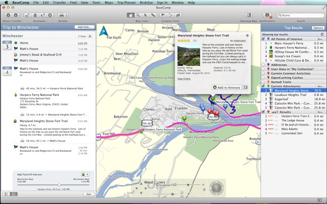 Garmin BaseCamp on the Mac App Store