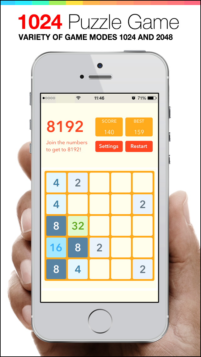 Screenshot #1 pour 1024 Puzzle Game - mobile logic Game - join the numbers