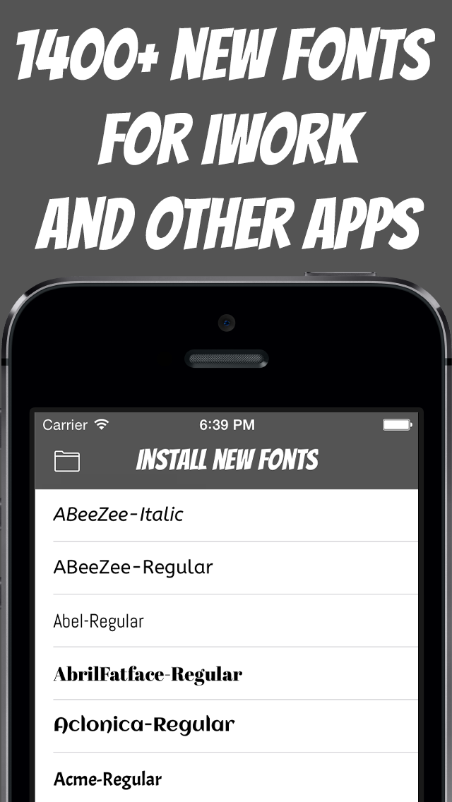 Screenshot #1 pour Install New Fonts