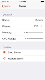 mcmyadmin mobile for minecraft server admins iPhone Captures Décran 1