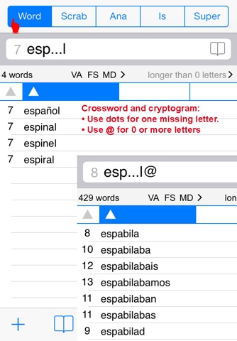 Español Words Finder PRO screenshot 2