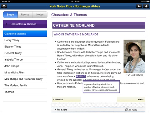 Northanger Abbey York Notes AS and A2 for iPad screenshot 2