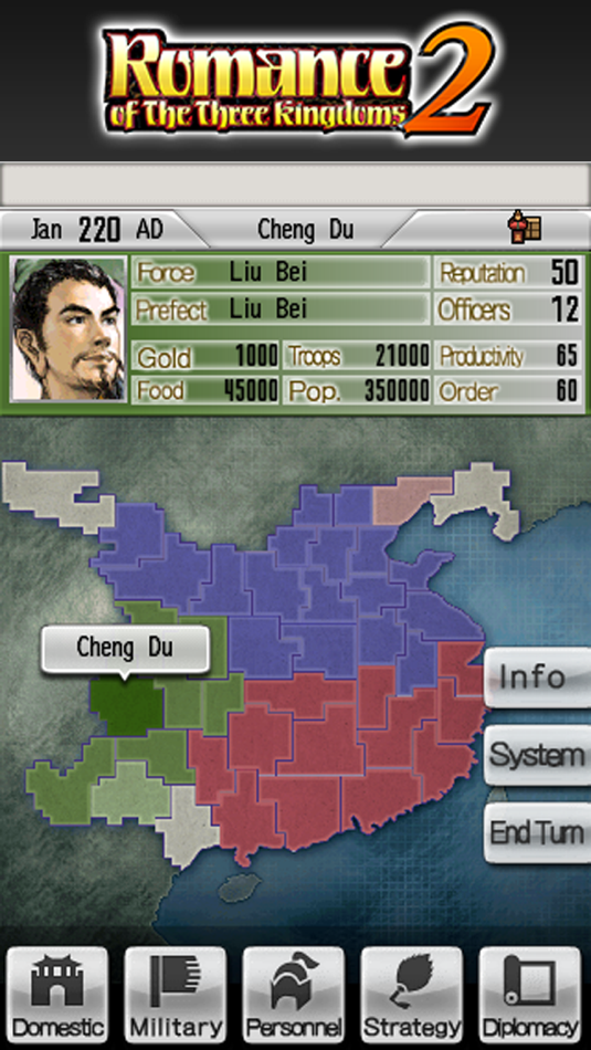 #1. ROMANCE OF THE THREE KINGDOMS 2 (iOS) 由: KOEI TECMO GAMES CO., LTD.