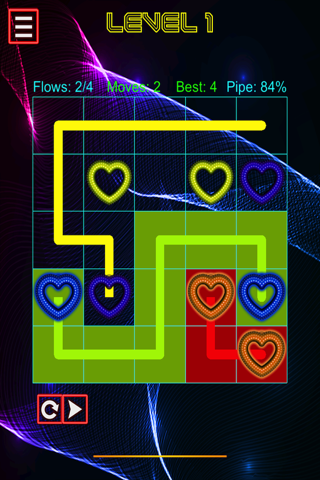 Neon Heart Pipe Lines screenshot 2